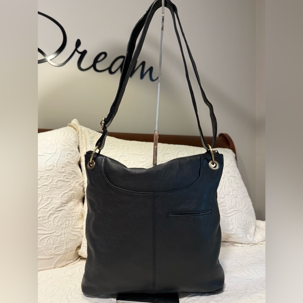 Gently Used Great American Leather Works Black Leather Shoulder Bag - Picture 3 of 7